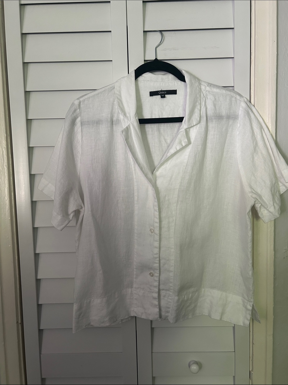 Quince White Short-Sleeve Button-Down Shirt - Picture 7 of 9